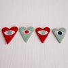 Handmade Love heart  & eye pin badge