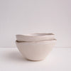 Handmade simple white satin pottery cereal bowl