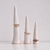 3 sizes satin white pottery ring cones