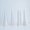 9 White gloss ceramic ring cones for Harriette