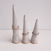 Handmade oatmeal gloss ceramic ring cone