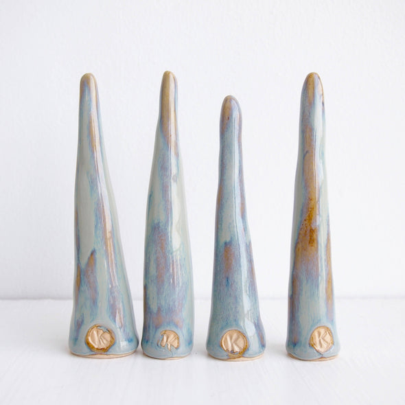 Back of blue /brown ceramic ring cones