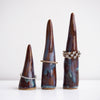 3 sizes blue brown ceramic ring cones