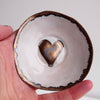 Handmade gold heart ceramic ring dish