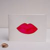 Original watercolour lips greetings card