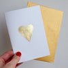Gold leaf heart card and gold envelope
