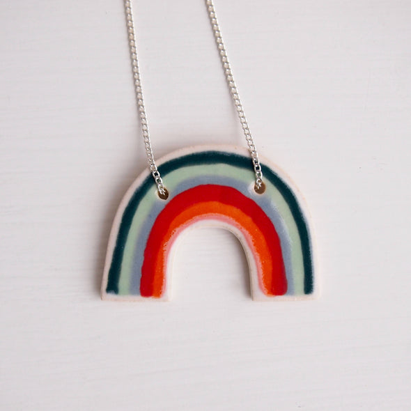 Ceramic rainbow necklace