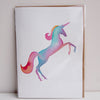Unicorn pastel  watercolour greetings card