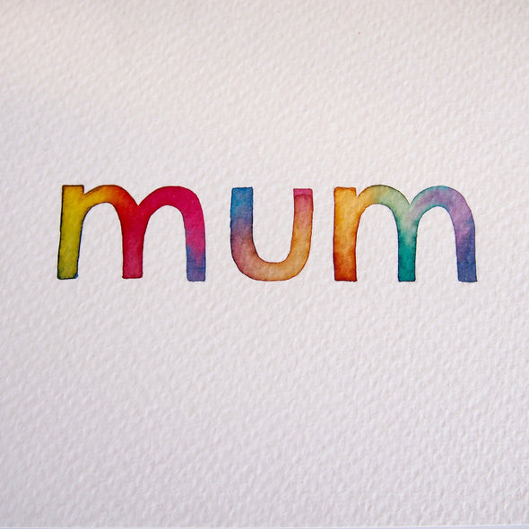 Watercolour card for mum