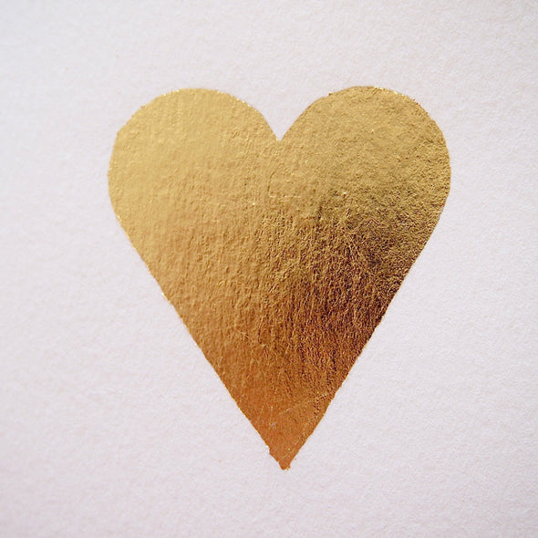 Gold leaf heart card detail