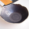 Handmade metallic black and white pottery ring dish