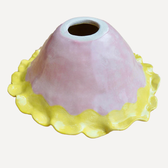 Handmade curvy ceramic pendant light shade