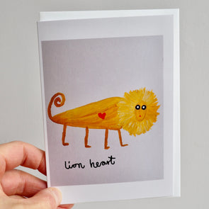 Lion heart Leo zodiac birthday card