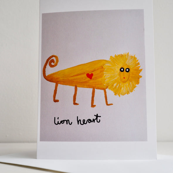 Lion heart Leo zodiac birthday card