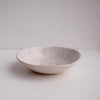 side view cream speckled mini pottery soap dish