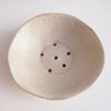 1 smooth Handmade mini round oatmeal pottery soap dish
