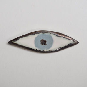 pale blue and gold  eye ceramic brooch