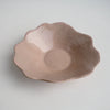 Handmade ceramic dusty pink scalloped edge bowls