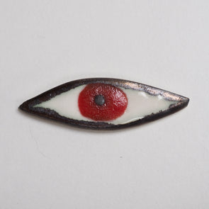 Red Ceramic eye pin brooch