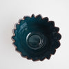 Handmade spiky top gold and teal  ceramic planter bowl