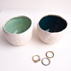 turquoise and teal round ring bowls