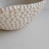 Handmade white gloss circle texture  ceramic fruit bowl