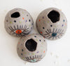 Handmade mini grey pottery eye bud vases / diffuser votive.
