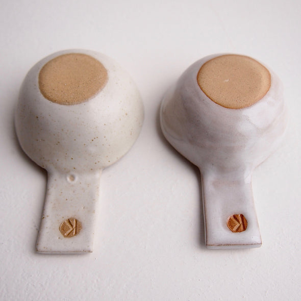 Oatmeal gloss or satin pottery coffee scoops