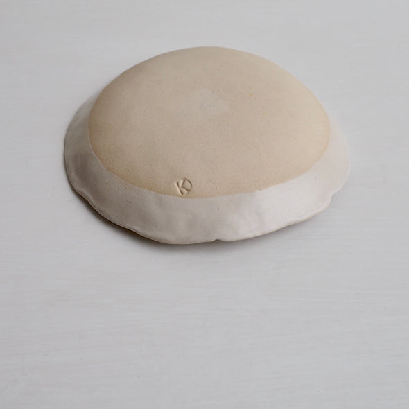 White ceramic side plate cloud design
