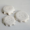 Handmade white gloss curvy curvy edge porcelain  ceramic soap dish