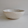 Gloss white spiky pottery serving bowl